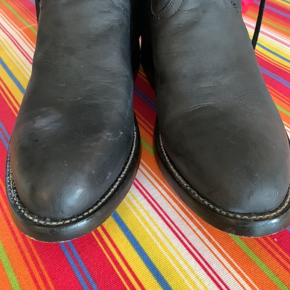 El Patron Leather Black Side Zip Boot Size 8B - Picture 4 of 9